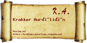 Krakker Aurélián névjegykártya